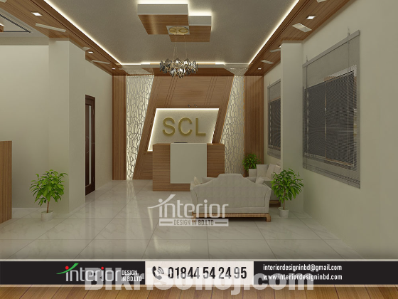 The reception design of an office or an institute